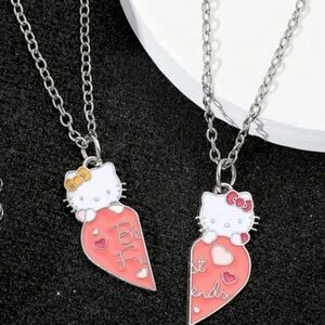 NWT Hello Kitty Set of Best Friends BFF Silver Necklaces 2pc Set